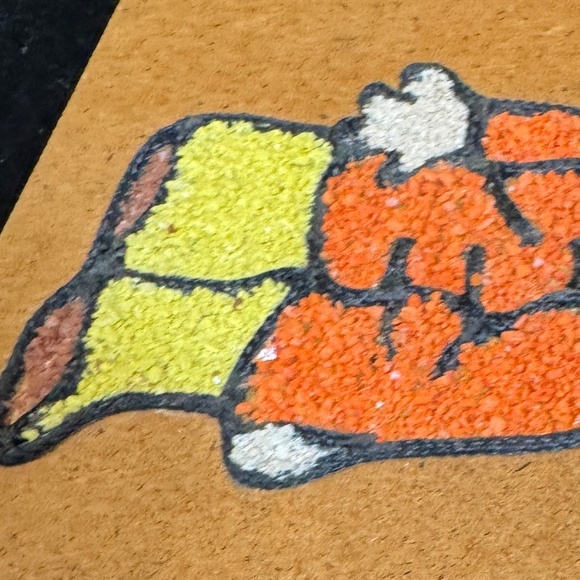 Vintage 1960s Charlie Brown Pebble Art, on Masonite, unframed - Picture 4 of 5